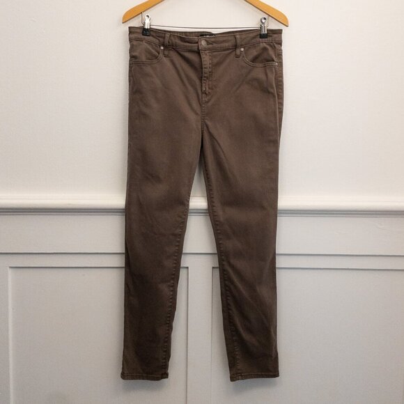 Buffalo David Bitton Hanna High-Rise Skinny Pants Brown Size 12/32 Stretchy - Picture 1 of 5